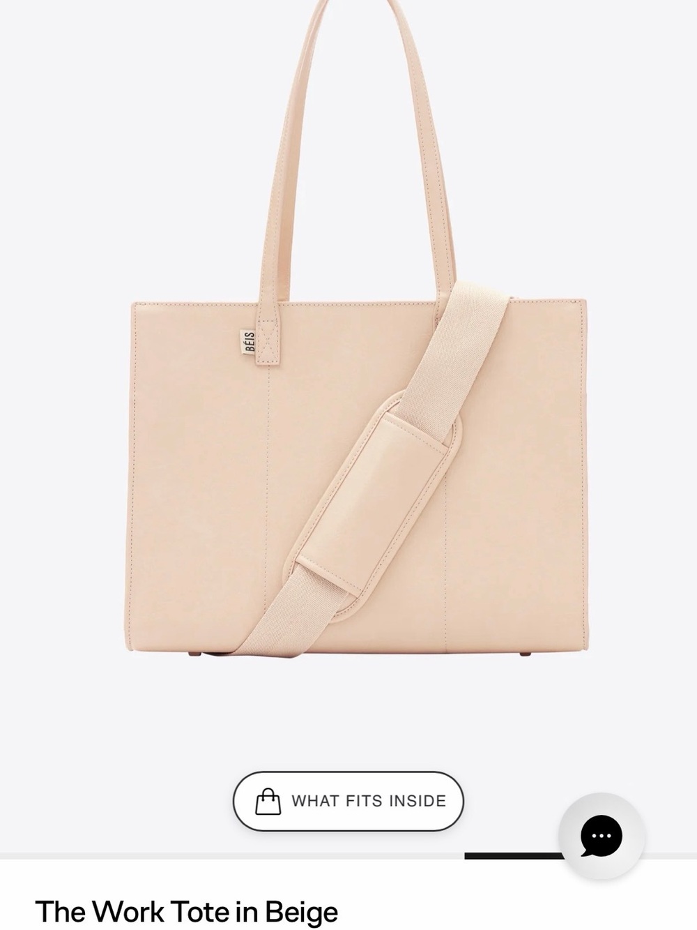 BEIS Large Tote in Blush Nude - Picture 3 of 3
